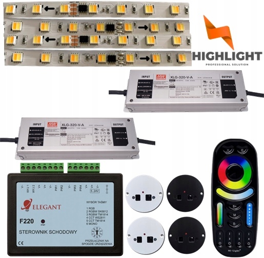 30 m Schodiskový set F220 Polposchodie 4x Pohybový senzor Digitálna páska Cct 50/50