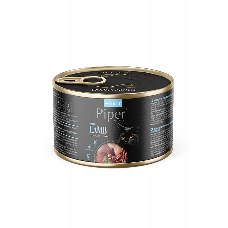 Levně 9X Piper Animals mokré krmivo pro kočky s jehněčím masem 185 g