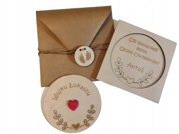 Kartka PYTANIE czy zostaniesz moim chrzestnym 3D