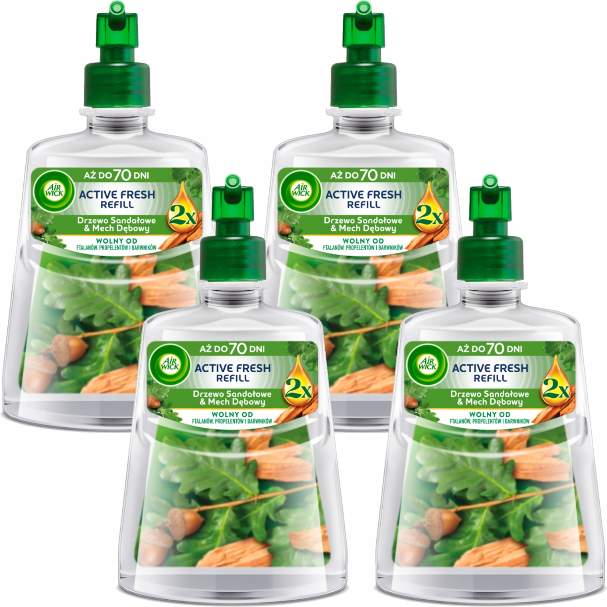 Levně Air Wick Active Fresh Sada Náplní Do Osvěžovače Santalové Dřevo 4X228 ML