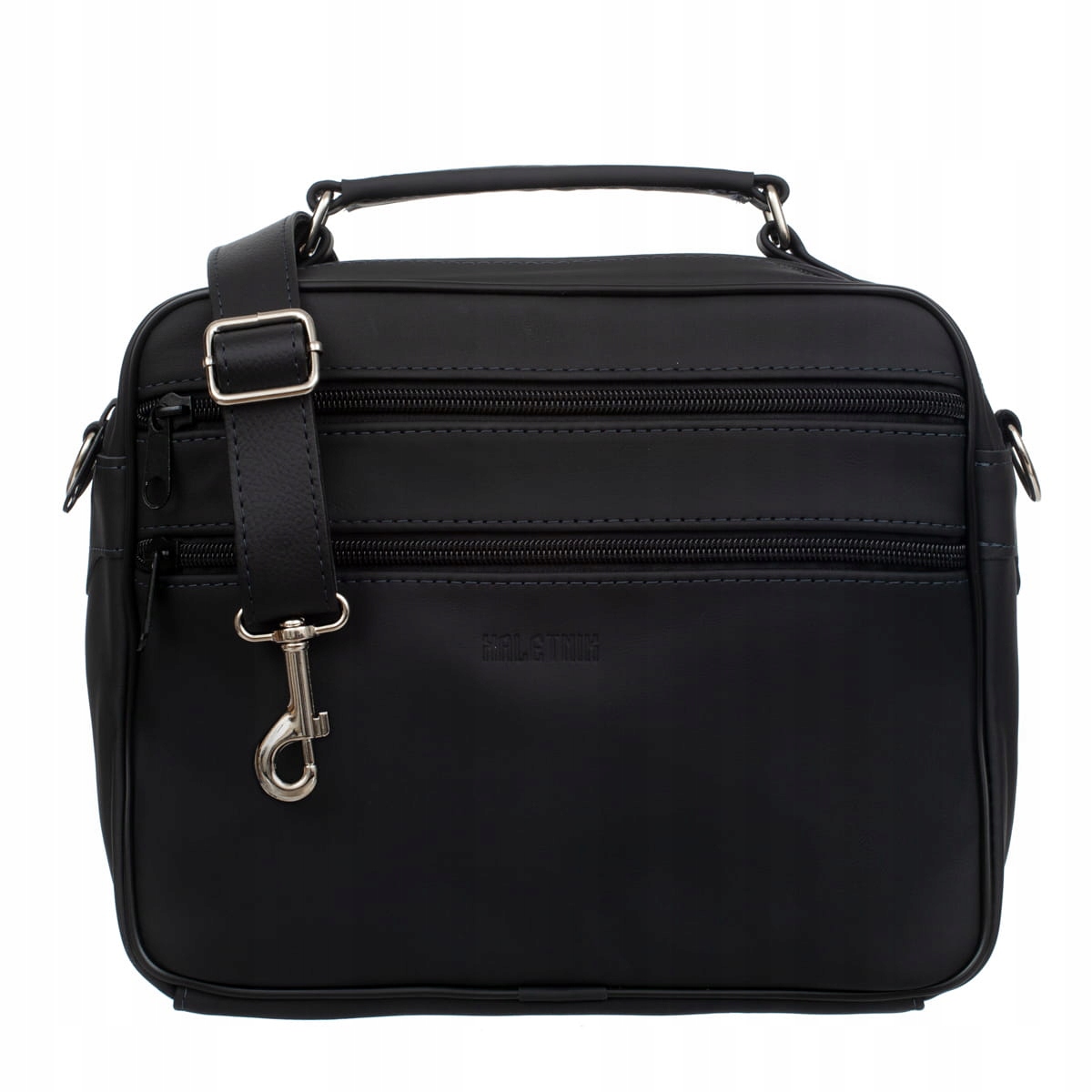 Pánská kožená taška se 2 komorami Kaletnik Oktan Černá