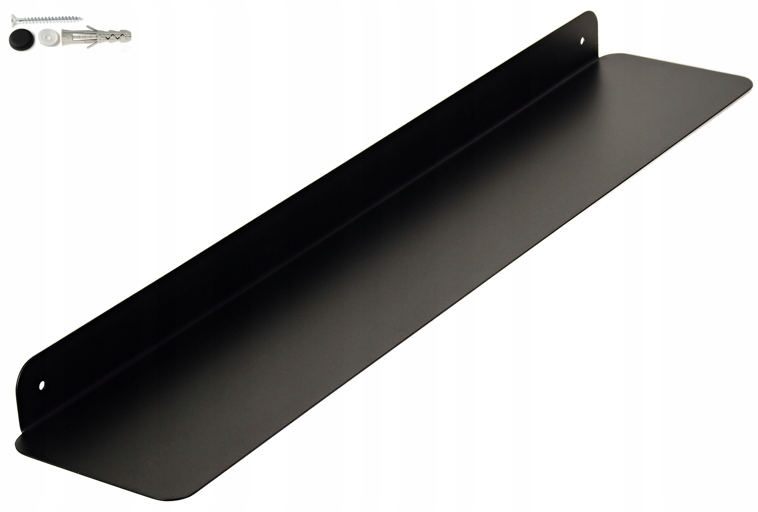 Závěsná police 80x15x5 cm v moderním Loftovém stylu, kovová, černá