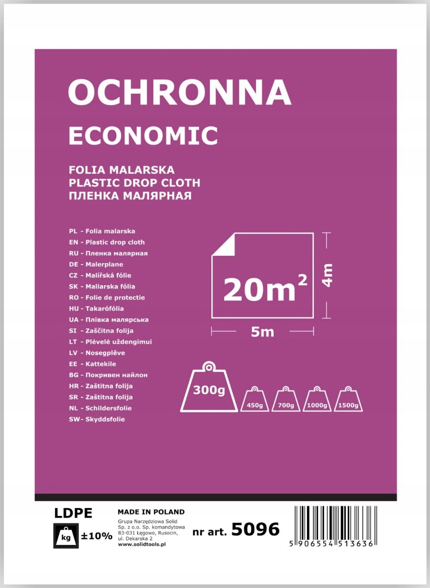 

Solid Folia malarska Ochronna Economy 4mx5m (5086)