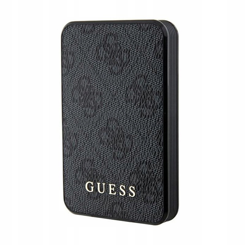 Guess 4G Leather Metal Logo Power Bank 5000 mAh 15W (čierna)
