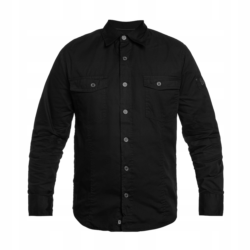 Pánská vintage košile Brandit Slim Fit Long Sleeve Black XXL