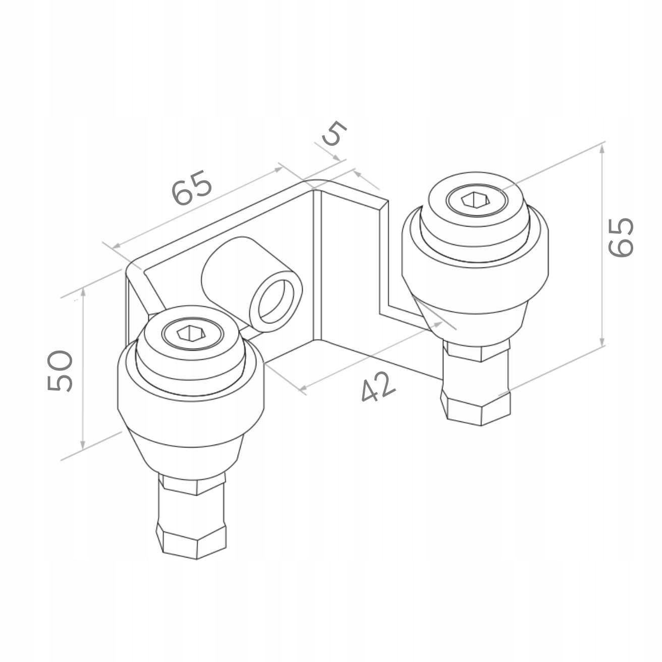 MOCOWANIE GÓRNE DO BRAMY PRZESUWNEJ ŁAPACZ UCHWYT GÓRNY DO PROFILU 40x40 Kod producenta 60.022