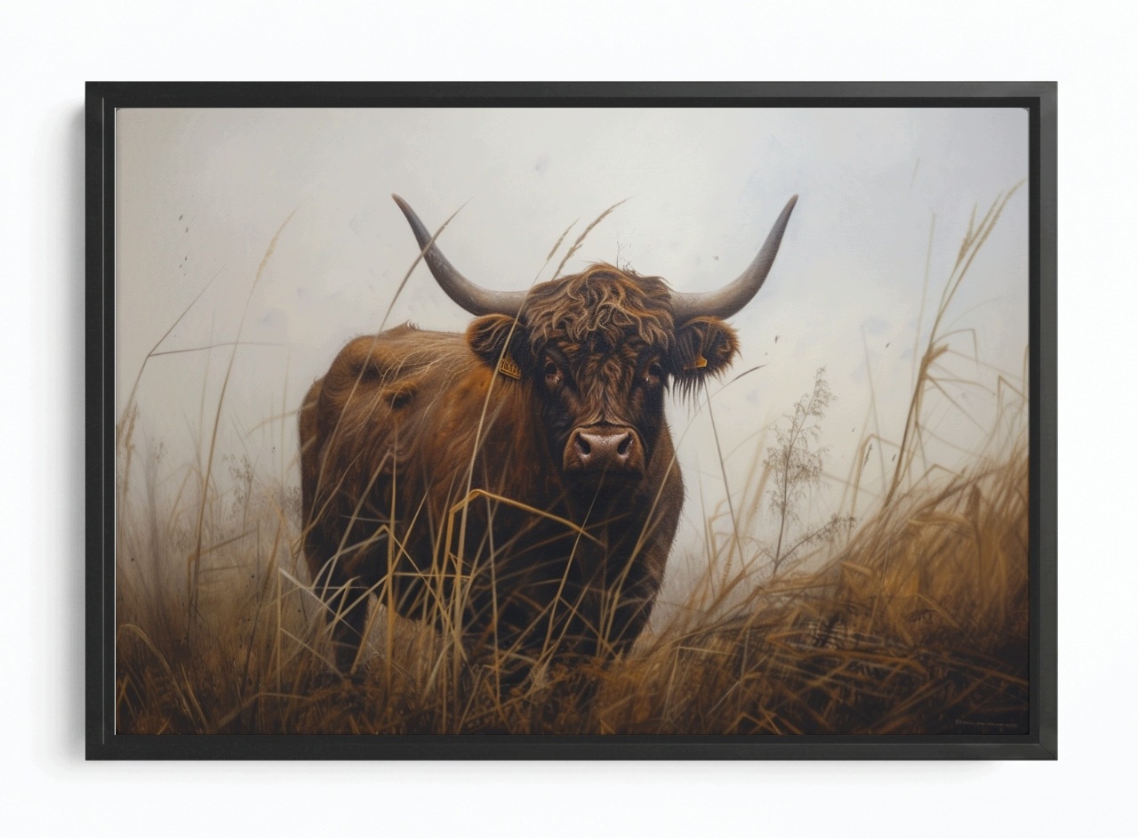 Obraz Rám Americký Box Zvíře Fauna Kráva Skotská Skotsko Highland 60x40