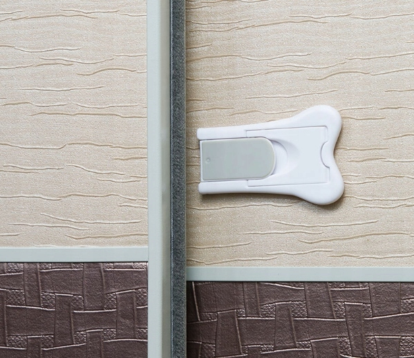 BLOKADA SZAF DRZWI PRZESUWNYCH ZABEZPIECZENIE 2SZT Kolor biel