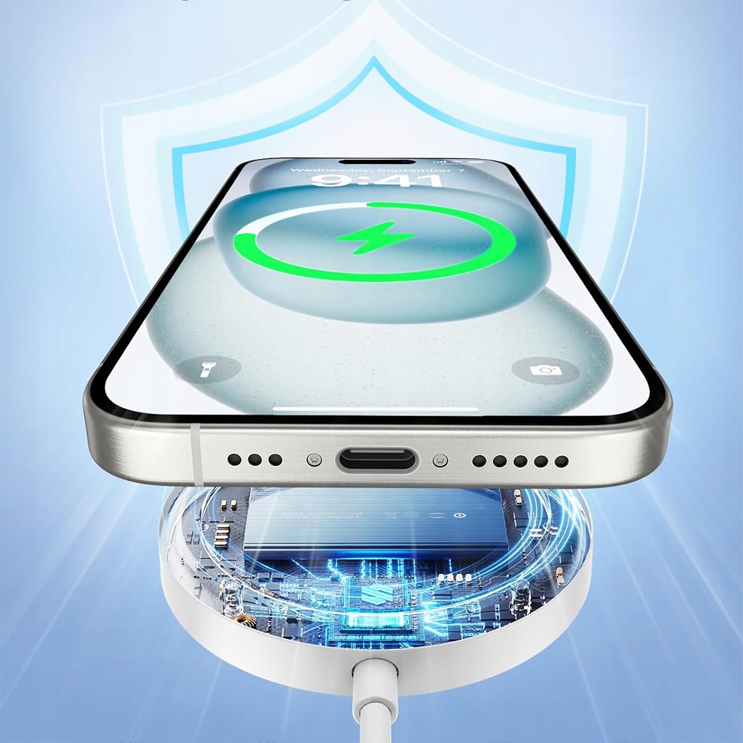 Szybka ładowarka bezprzewodowa INDUKCYJNA do Magsafe IPHONE 11 12 13 14 15 Marka Renew Force