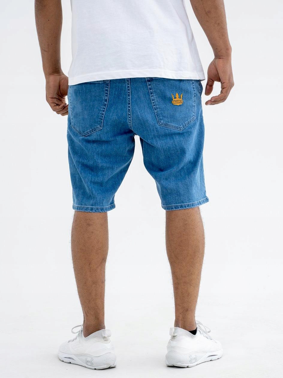 Kraťasy Wear Crown Pocket Jeans Modré Prané Zlaté vel. L
