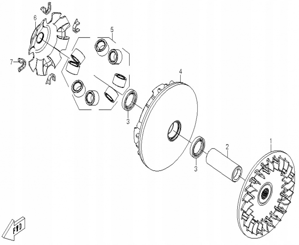 5. Rolki wariatora cfmoto 500 X5, 0180-051100, CF188-051100 8 szt Numer katalogowy części 85077000