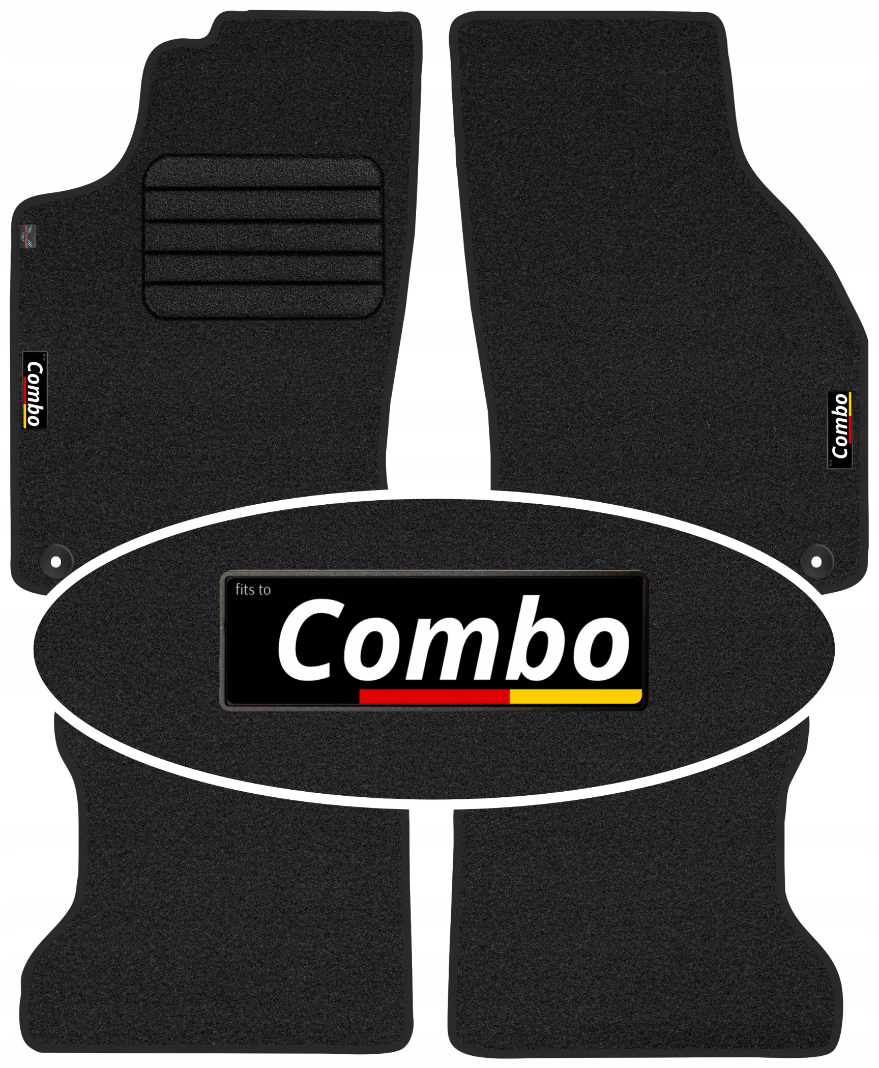 Opel Combo C 2001-2011 Velurové koberce do auta Emblemat