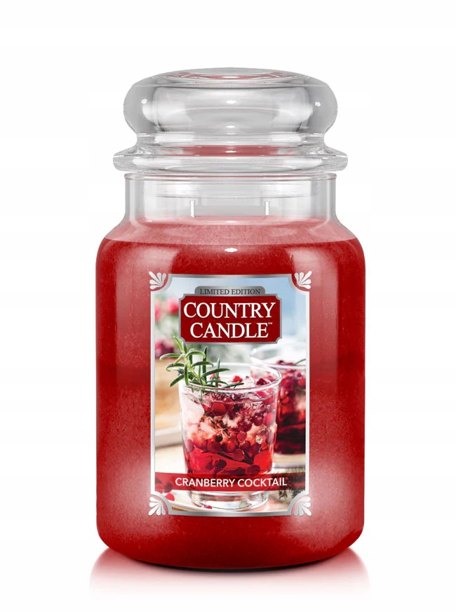 Cranberry Coctail – Country Candle – velká vonná svíčka se 2 knoty