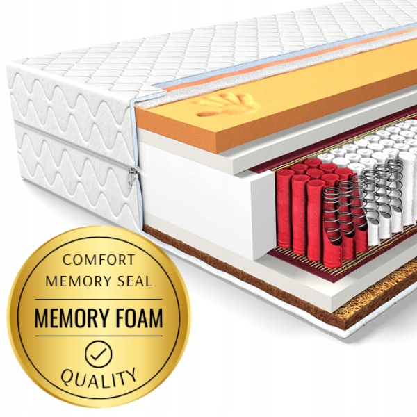 MATERAC DO SPANIA 80x200 COMFORT MED SPRĘŻYNOWY KIESZENIOWY VISCO 23cm