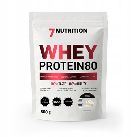 7NUTRITION Whey Protein 80 500G Přírodní Wpc Protein Koncentrát Doplněk Stravy