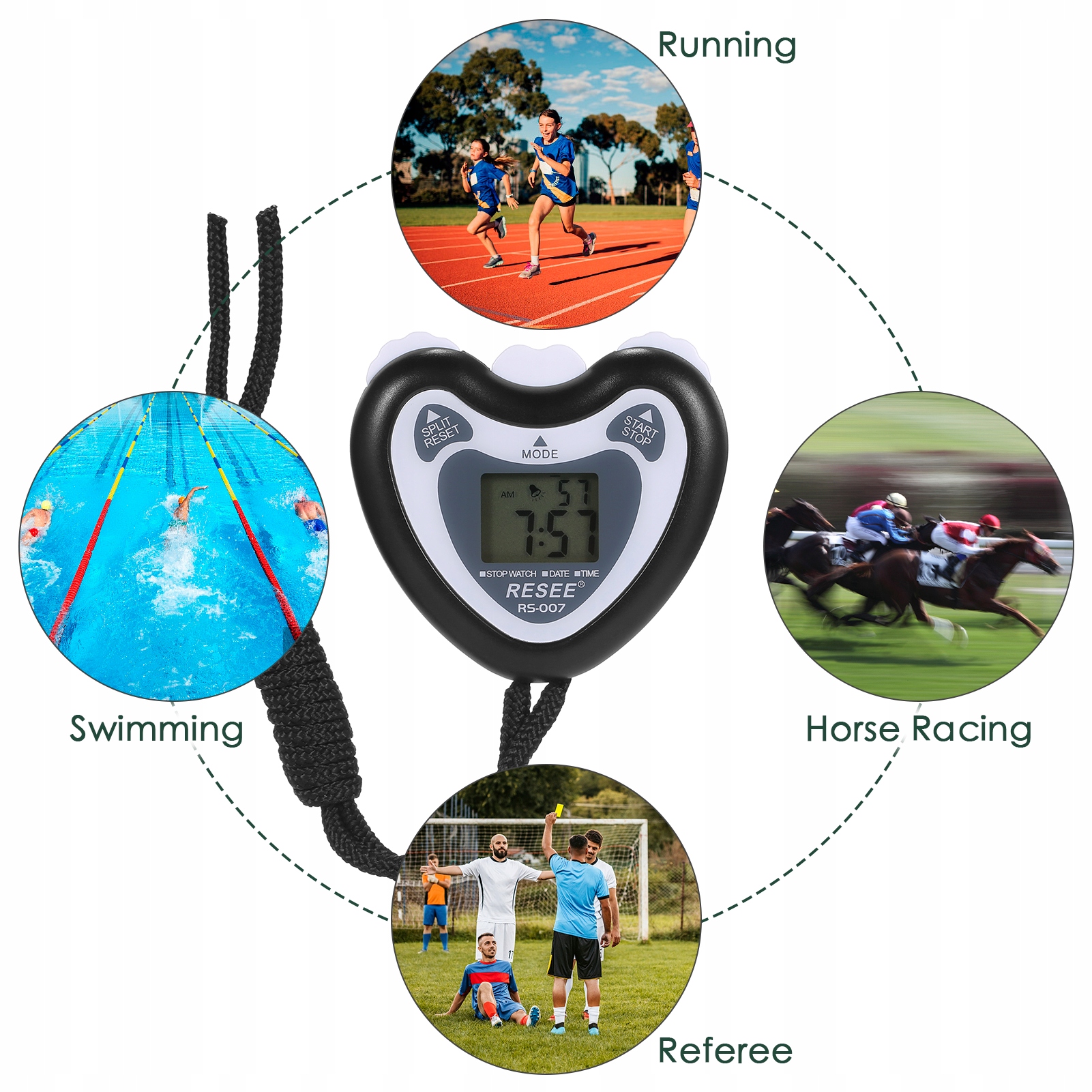Digital Stopwatch i gwizdek ustawił czas sportowy z alarmem 11