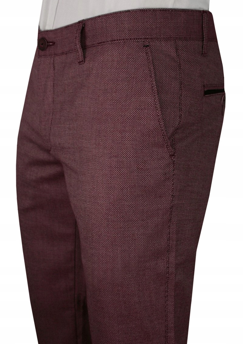 Bordowe męskie spodnie chinos RIGON 33/32 Marka inna
