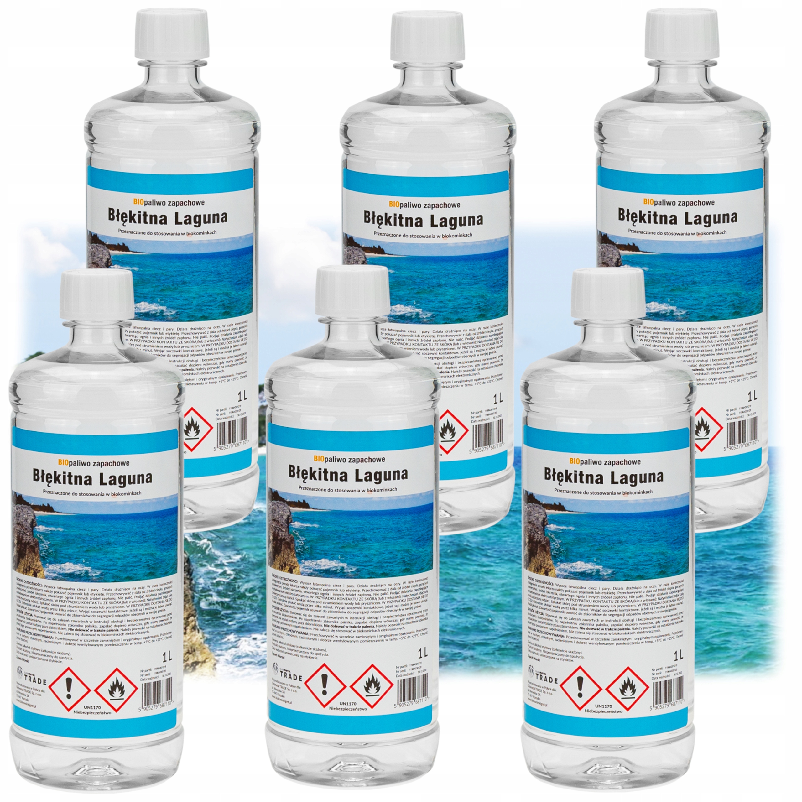Biopaliwo zapachowe 6 L błękitna laguna do biokominka