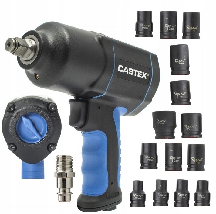KLUCZ UDAROWY PNEUMATYCZNY 1/2 CASTEX + NASADKI