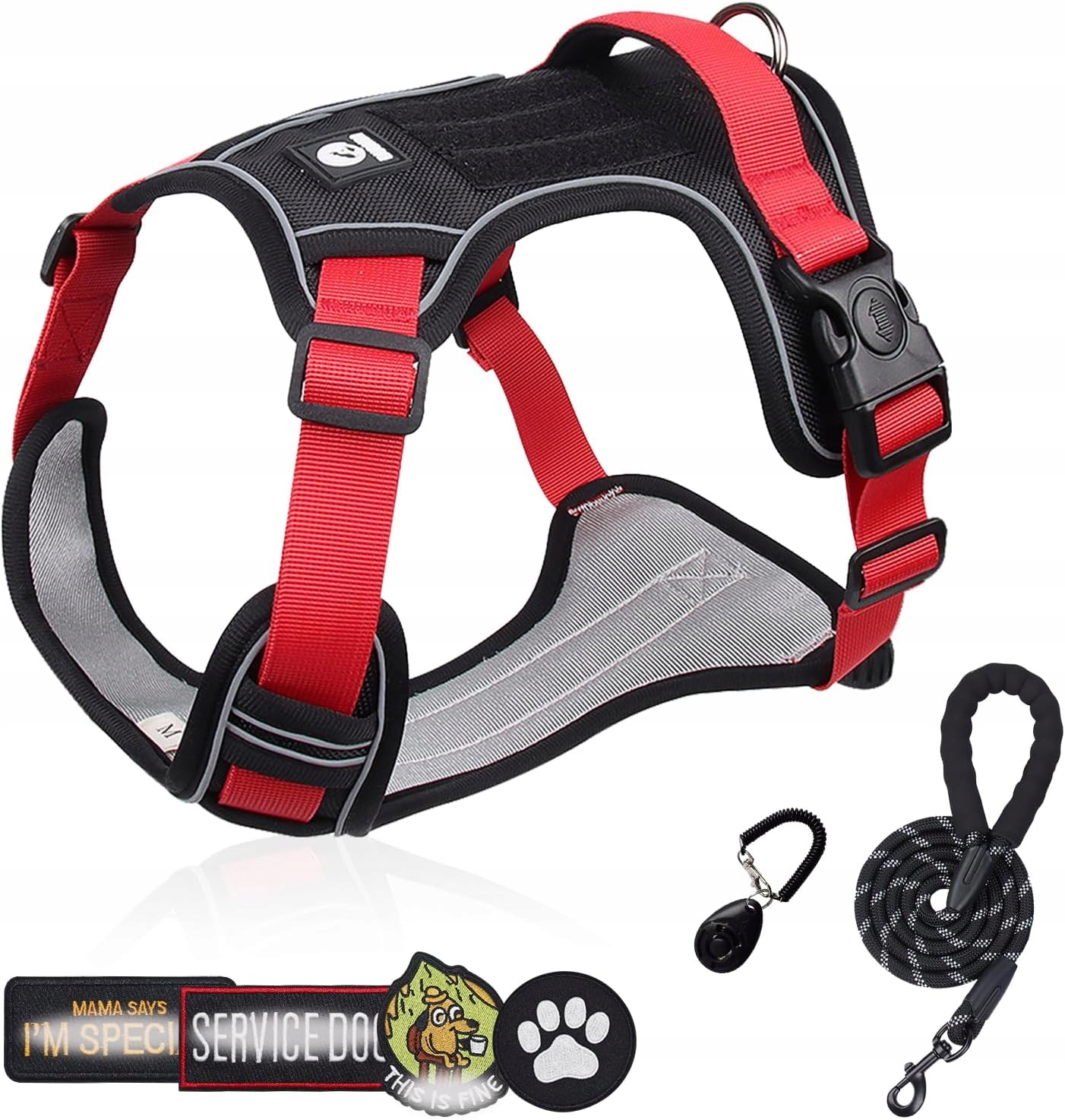 Levně Sada postrojů a vodítko pro psy malých a středních psů s vyšívanými suchými zipy