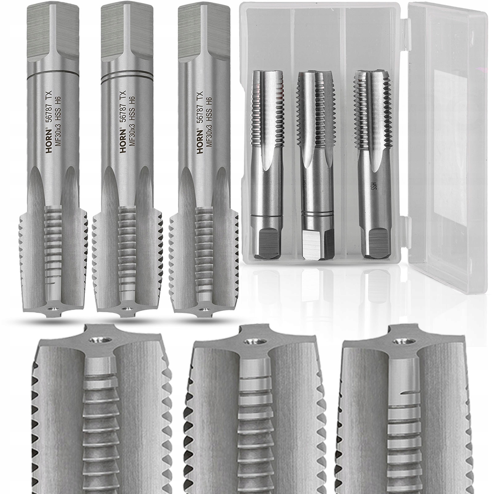 Závitník M30 Hss Závit MF30x3.00 mm Komplet 3ks Sada Závitníků