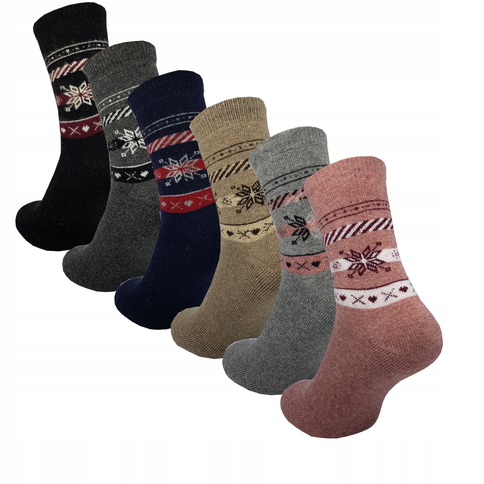 

6x skarpety damskie Angora wełniane kolorowe 35-38