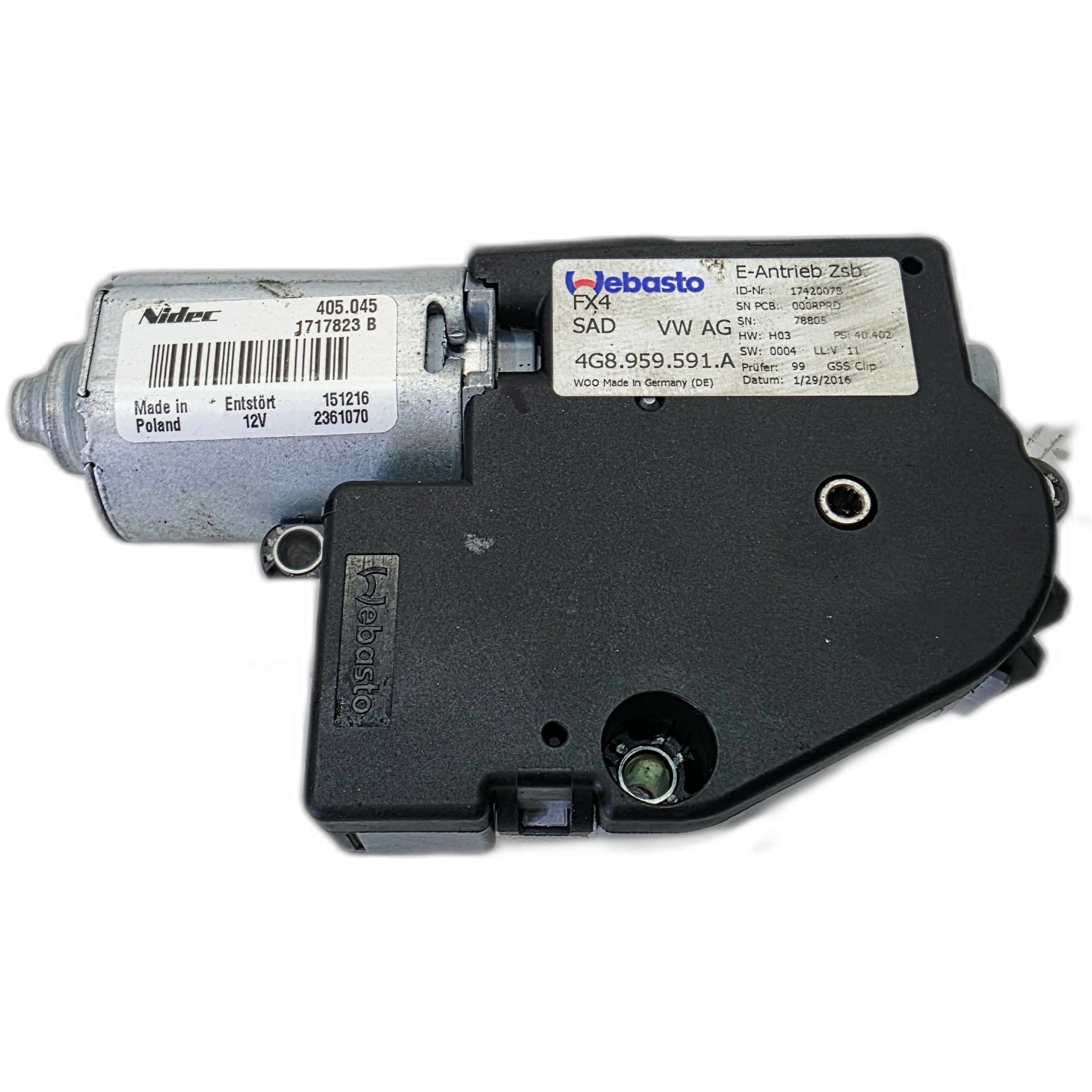 Motor Schiebedach AUDI A6 C7 A7 4G8959591A