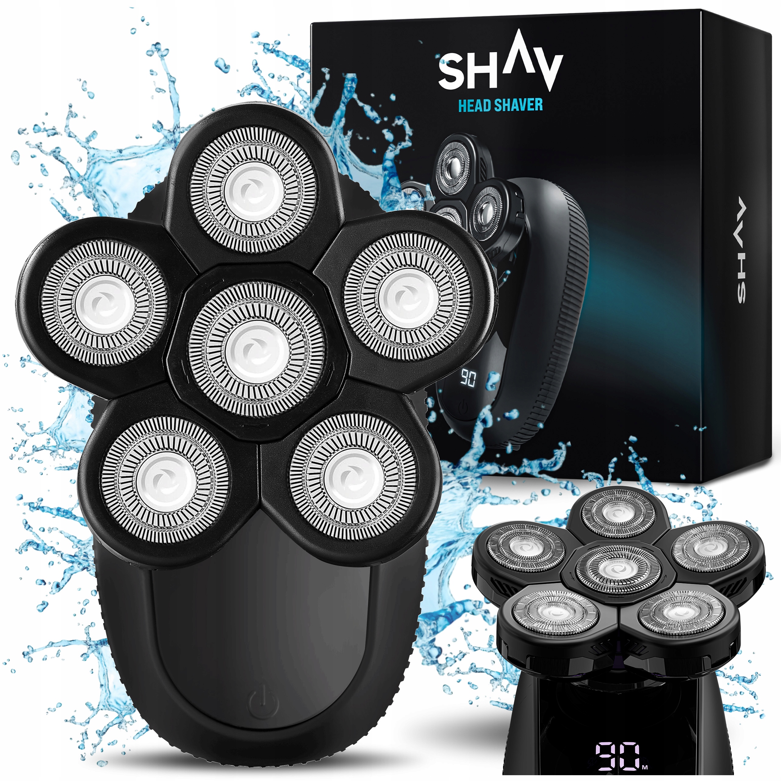 Maszynka go golenia głowy Shav Crowner Golarka Elektryczna Męska 6 Ostrzy