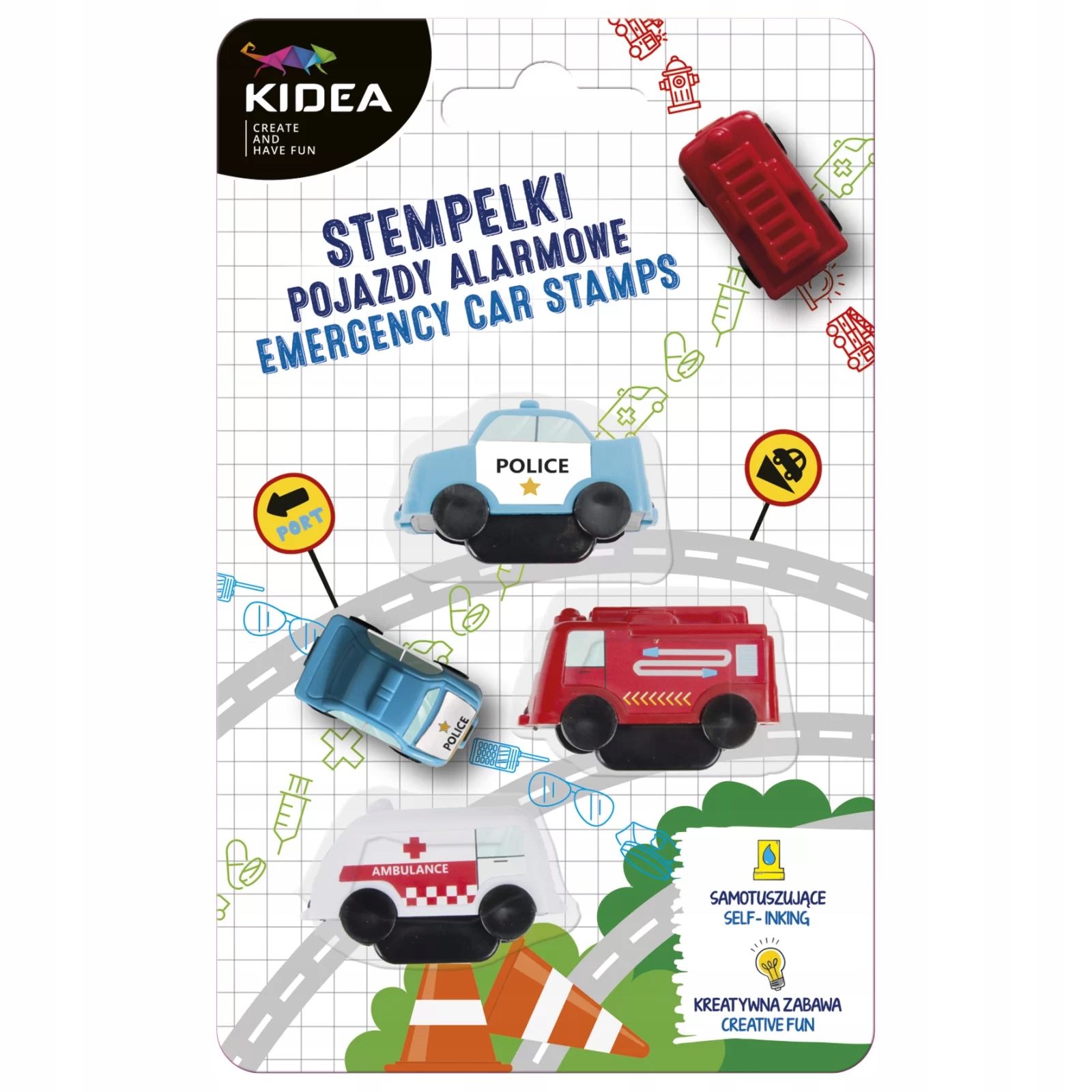 

Kidea stempelki pieczątki dla dzieci pojazdy 3 szt