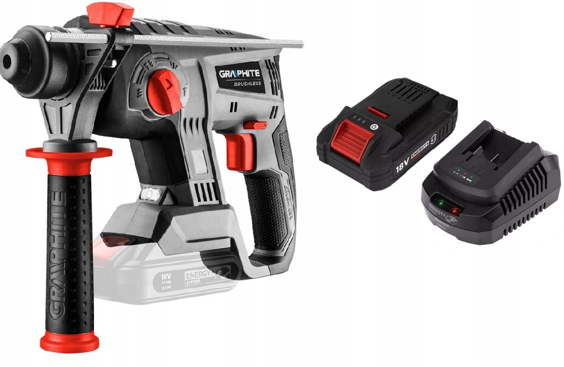Graphite Vrtací Kladivo Akumulátor 4AH Bezkartáčové 18V Udar 2.2J 58G027