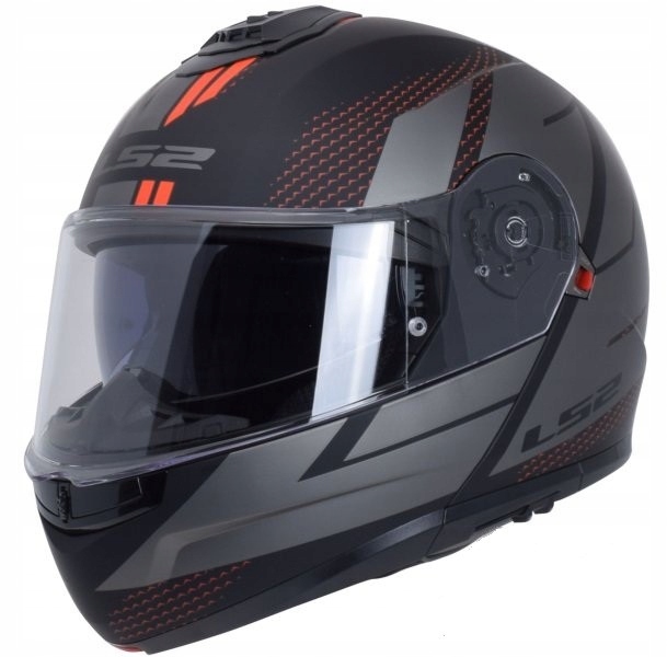 LS2 FF908 Strobe II Code Matt Black Grey čeľusťová prilba s mixom 3XL