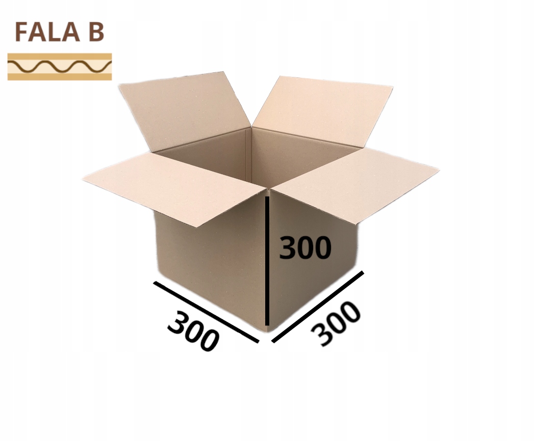 Karton 300x300x300 mm Karton klapowy 80 sztuk wew 30x30x30 pudełka