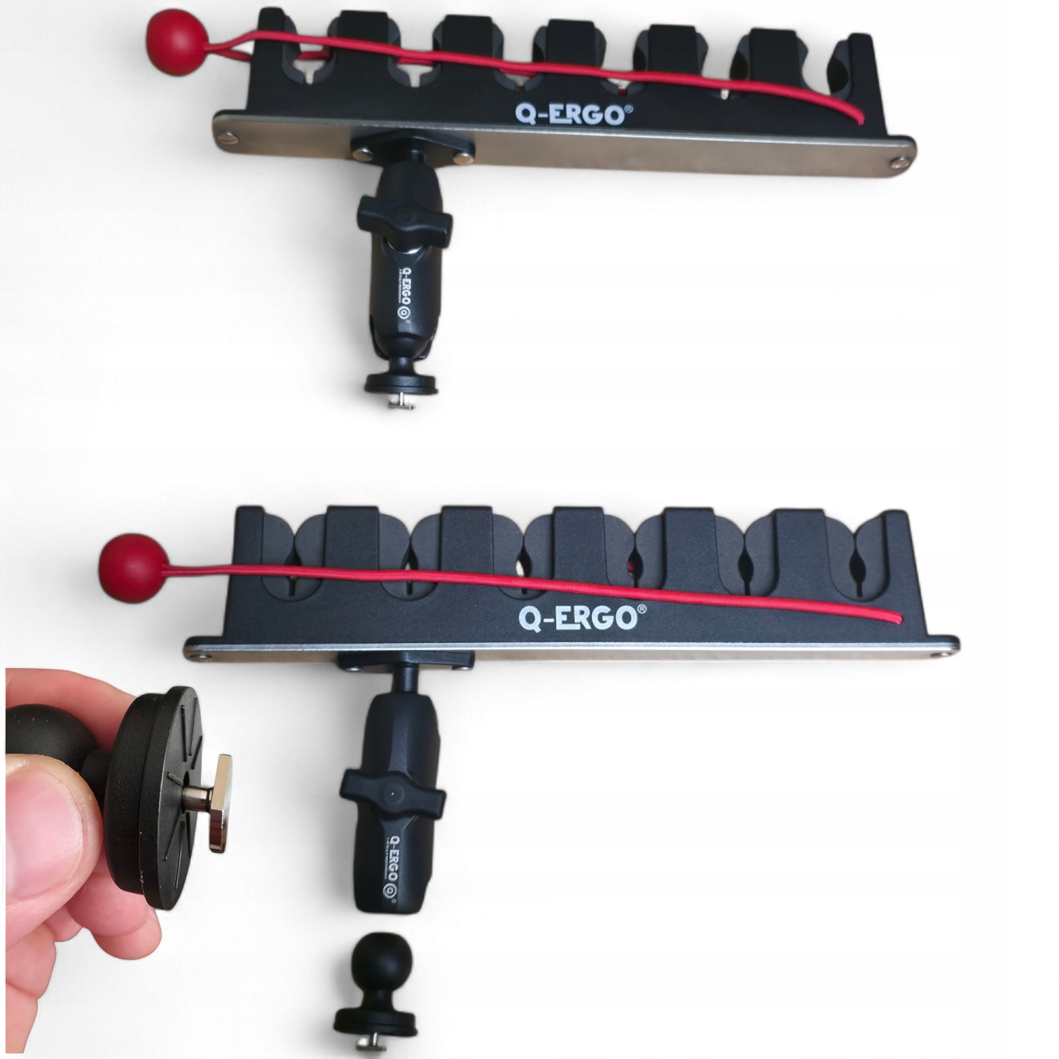 Uchwyty Grzebienie Na Wędki Do Łodzi Pontonu Q-ergo Mocowanie Do Szyny