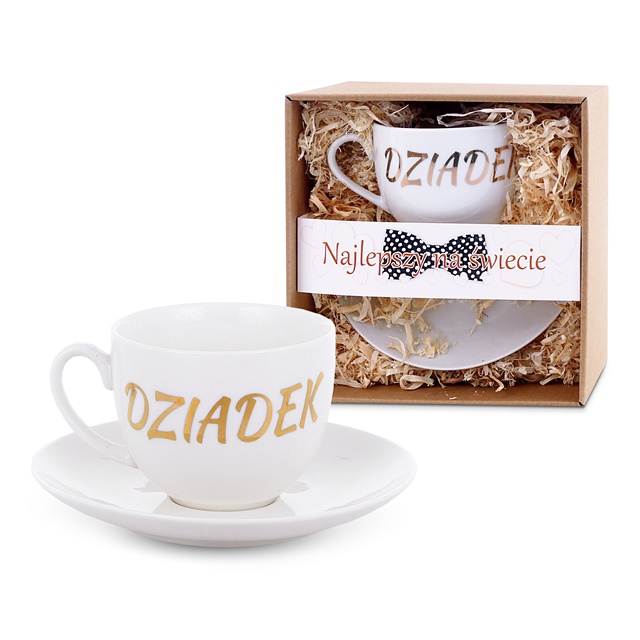 Filiżanka ze spodkiem DZIADEK 220 ml na prezent