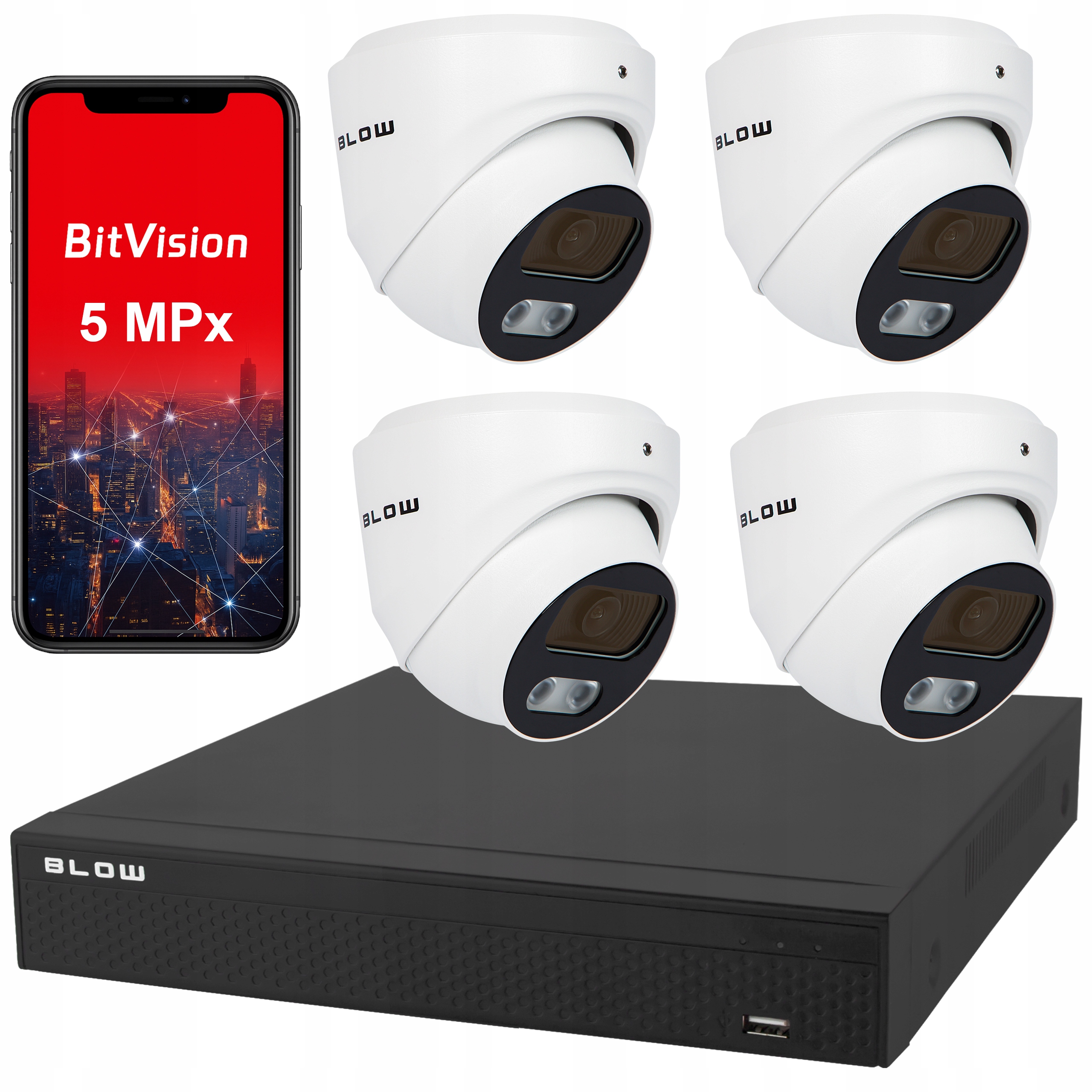 Analogový Minitoringový Záznamník Pro 4 Hybridní Kamery Bnc 4x Kamera 5MP