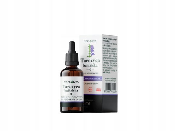 Olejek Konopny 10% Tarczyca Bajkalska - 10 ml od ToPlanta Suplement Diety