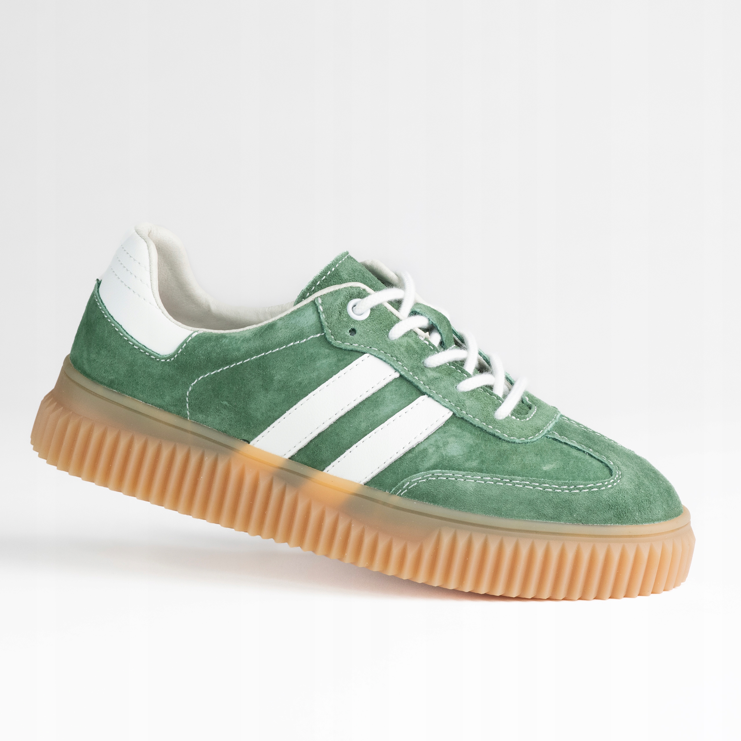 Dámské tenisky z semišové kůže Goodin GD-XF-199 platforma zelené 41