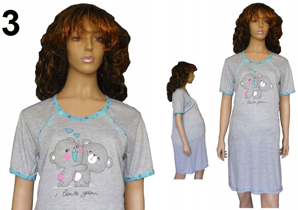 KOSZULA NOCNA CIĄŻOWA DO PORODU KARMIENIA PIERSIĄ ROZPINANA PIŻAMA BIELIZNA Marka Inna marka