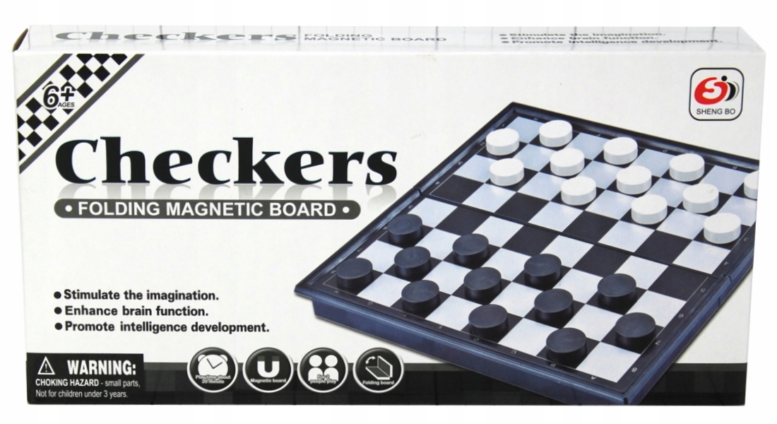 GRA WARCABY MAGNETYCZNE NA MAGNES DUŻE SKŁADANE PUDEŁKO