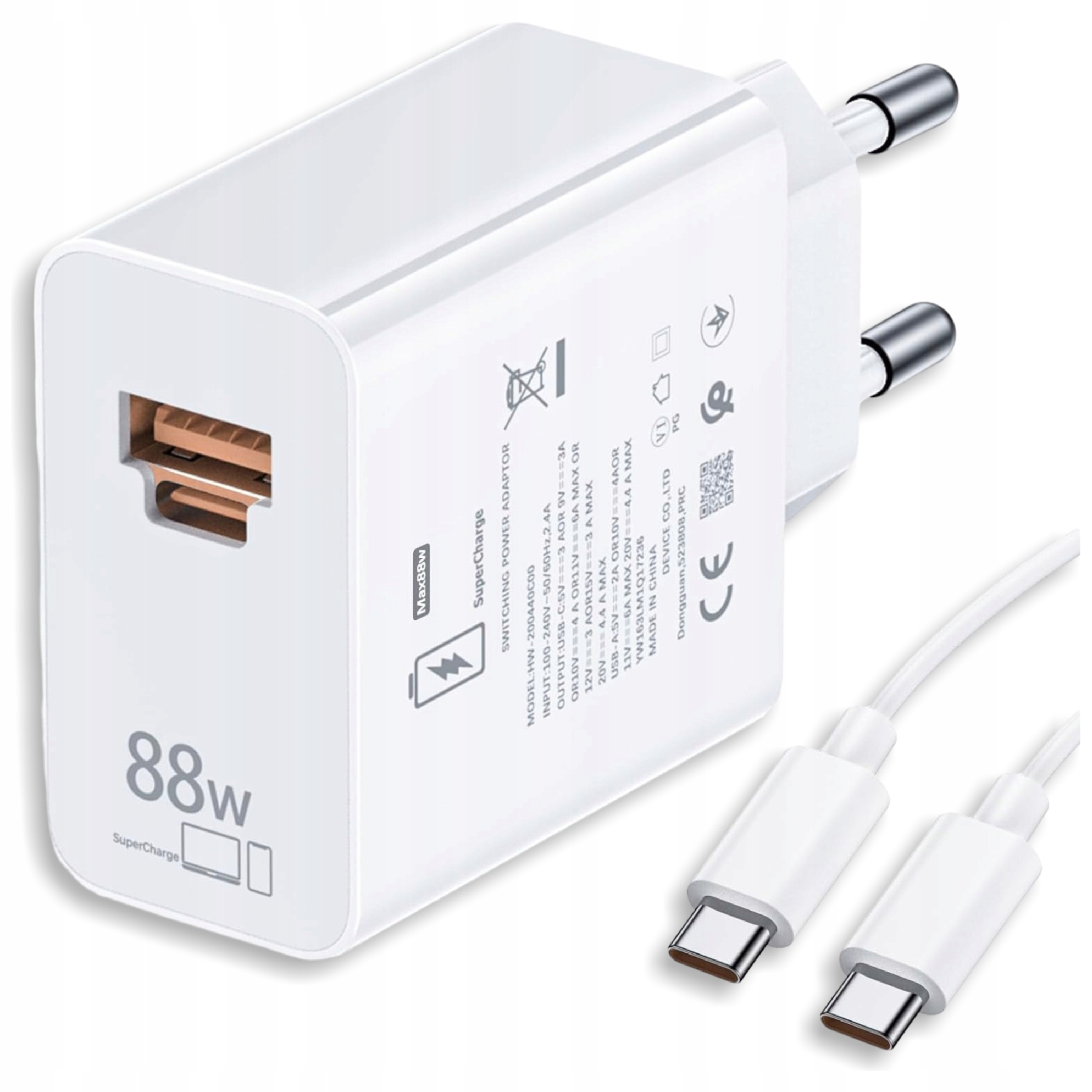 Ładowarka Szybkie Ładowanie Usb-a 88W SuperCharge Kabel Usb-c Eu