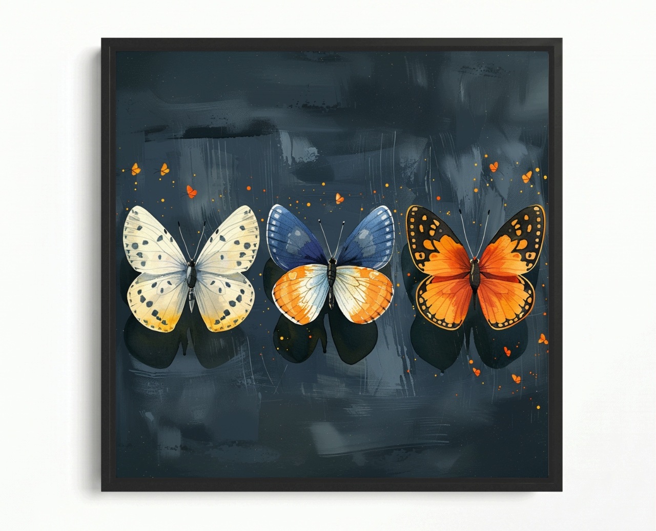 Obraz Rám American Box Fauna Příroda Barevné Motýli Hmyz 40x40