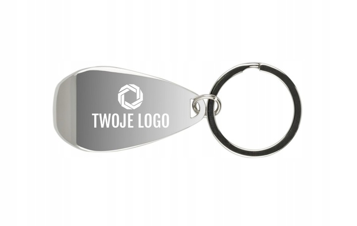 

Metalowy brelok reklamowy otwieracz Grawer Logo