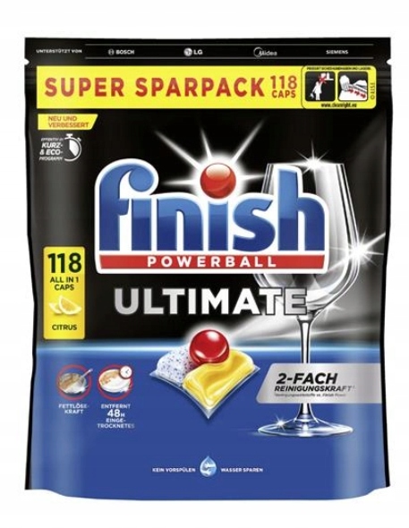 Levně Finish Ultimate Kapsle do myčky nádobí Citrus 118 kusů