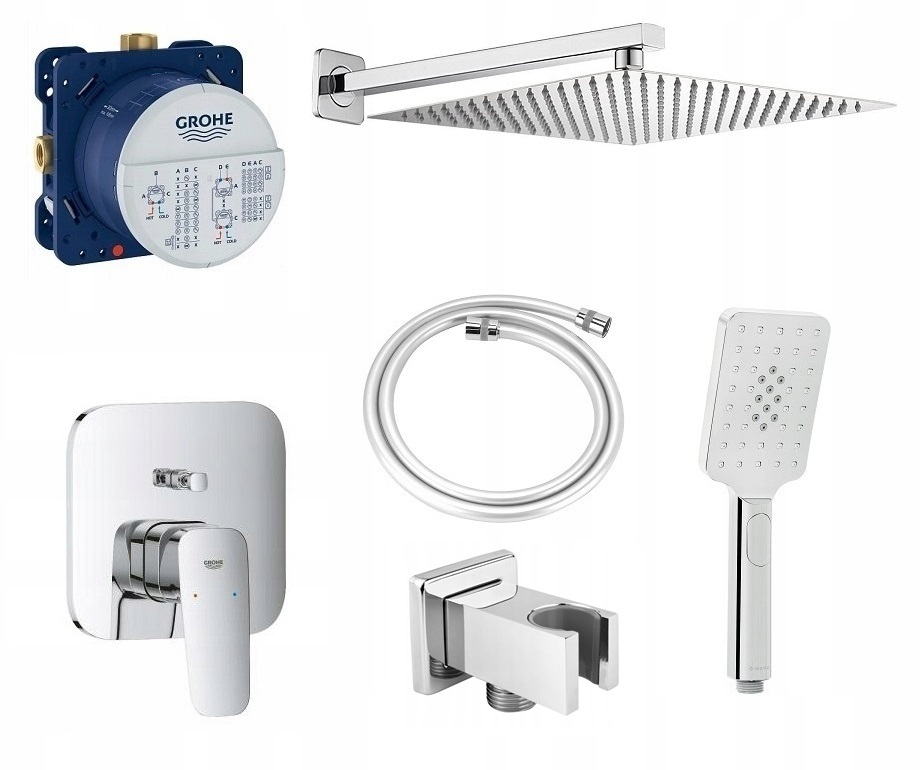 Zestaw podtynkowy z baterią Grohe Cubeo Deante Estiva 30 cm chrom
