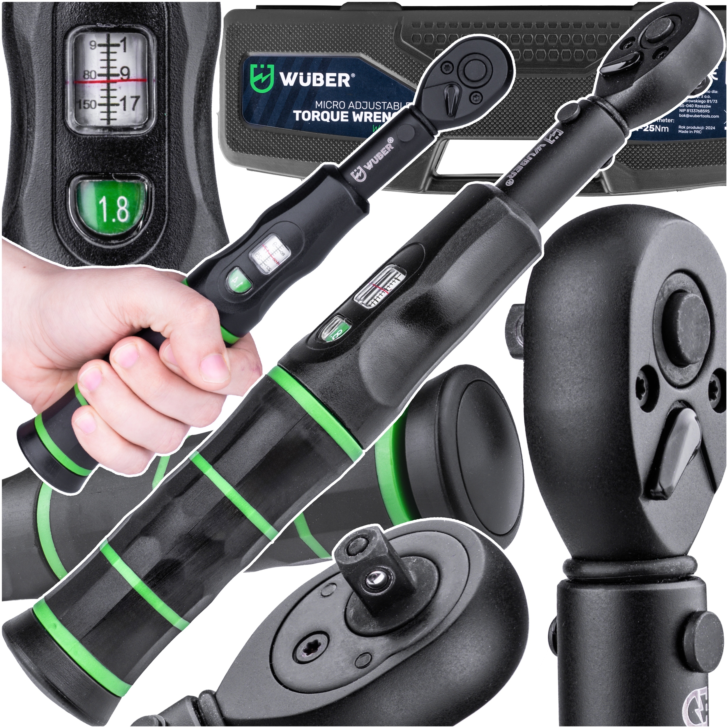 Momentový Klíč 1/4" S Aretací 1-25 Nm Shoda S Normou Iso 6789 Kufr