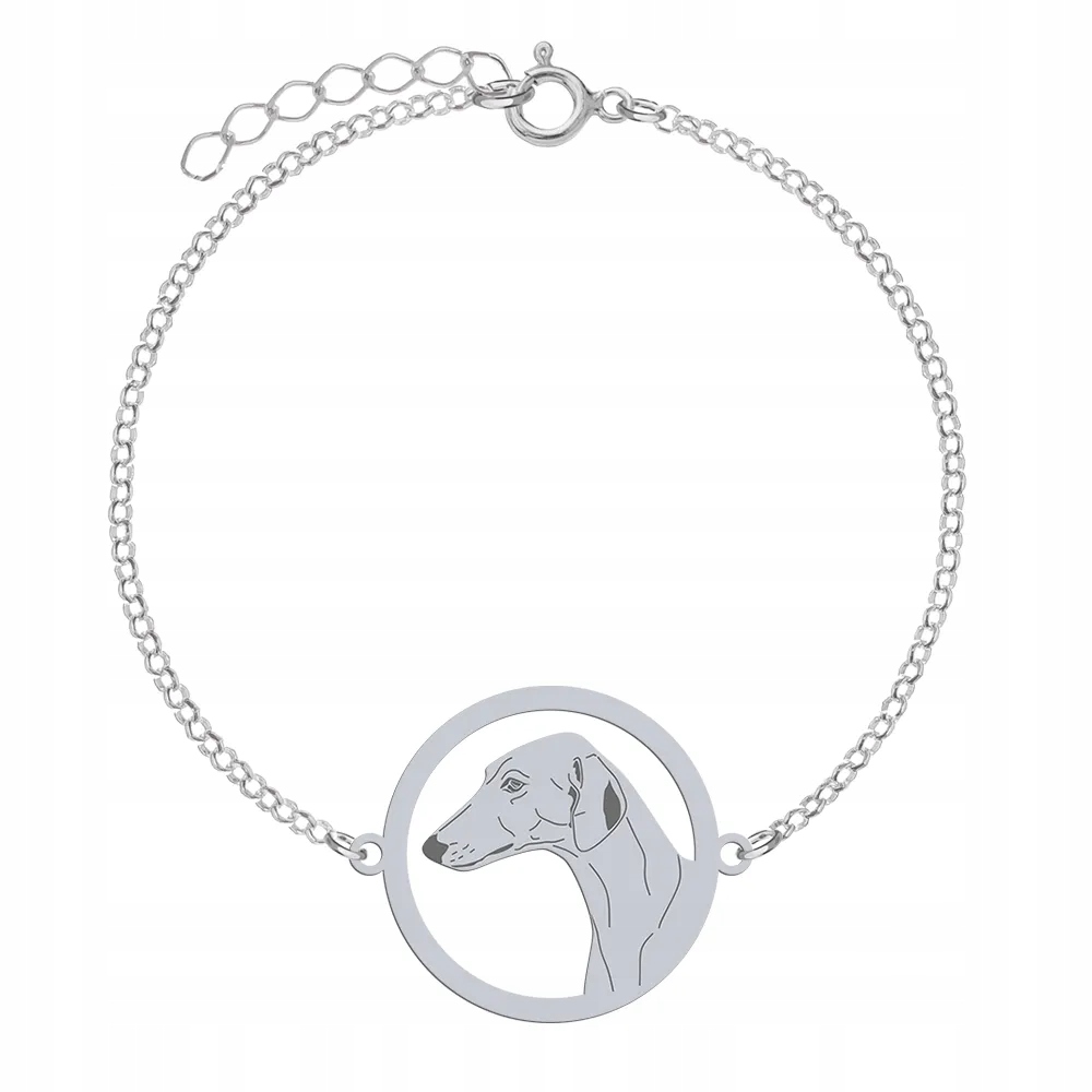 Stříbrný náramek s africkým chrtem 925 Žena Věnování Gravírování Bonus