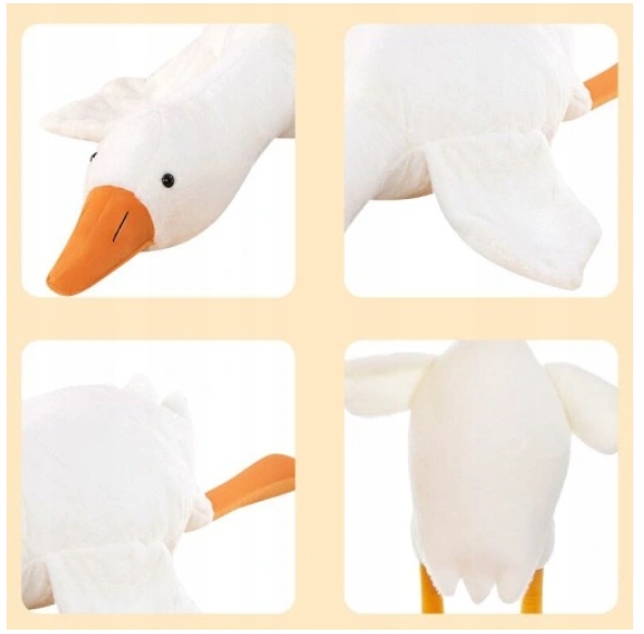 DUŻA PLUSZOWA MASKOTKA GĘŚ PIPA PODUSZKA 90 CM XXL Materiał tkanina