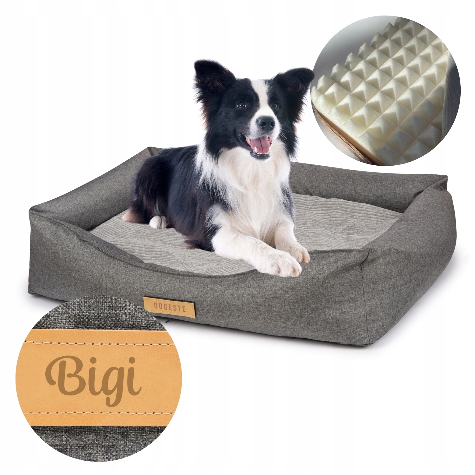 Levně Pelíšek pro psa Ortopedické Potah Pohovka XXL Gravírované jméno Bonus