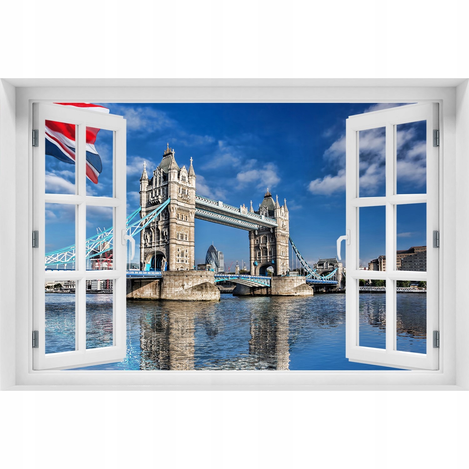 

Naklejka na ścianę 3D Okno Tower Bridge Londyn