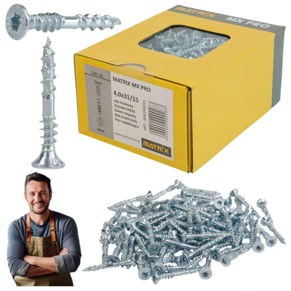 Wkręty do Drewna Matrix MX Pro 4x31/15 Samodociągający MX200 500szt
